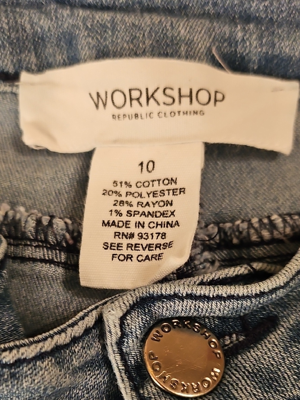 WORKSHOP Floral Embroidered Skinny Jeans - Size 10 - Picture 9 of 9